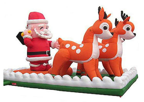 دکوراسیون تعطیلات بادکنکی Santa Clause با Reindeers Double Line Stitched