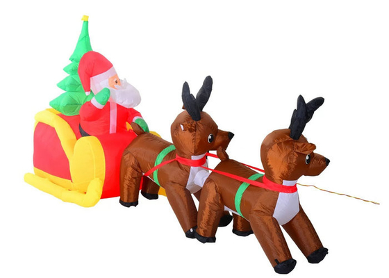 دکوراسیون تعطیلات بادکنکی Santa Clause با Reindeers Double Line Stitched