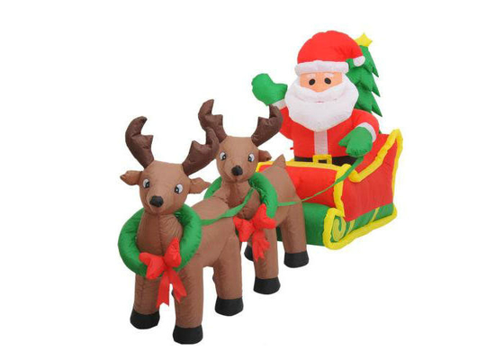 دکوراسیون تعطیلات بادکنکی Santa Clause با Reindeers Double Line Stitched