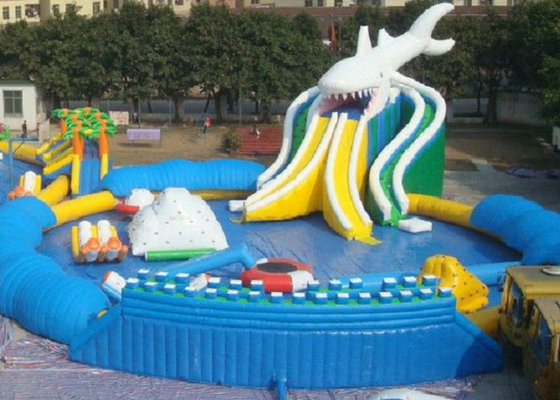 در فضای باز PVC بادی آب پارک OEM سفارشی با استخر آب اسلاید